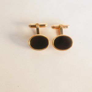 Black Yellow Gold Filled Cufflinks